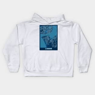 Lisbon - Portugal Peace City Map Kids Hoodie